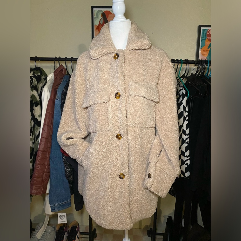 Oversized teddy coat - Picture 3 of 4